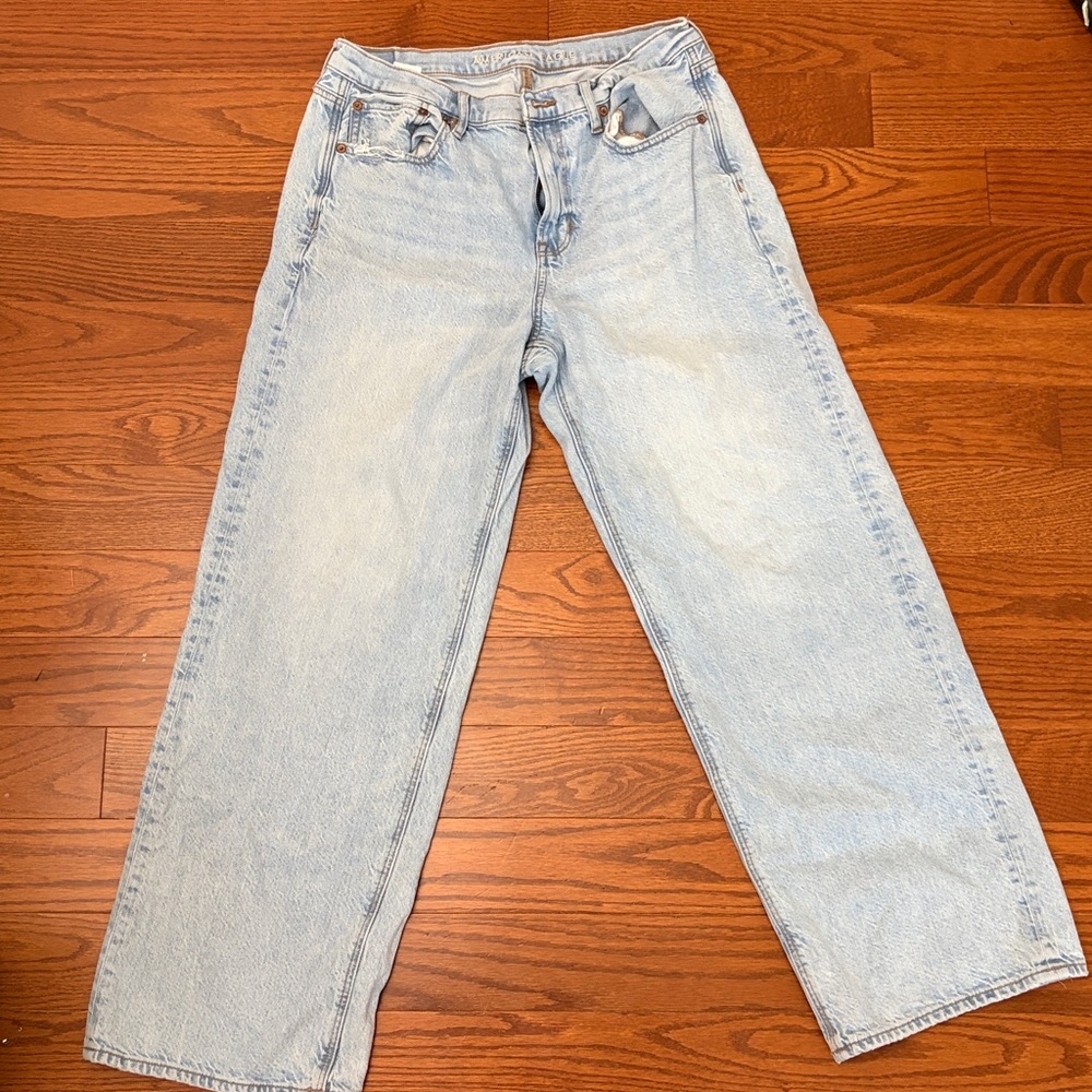 American Eagle Outfitters Light Blue Denim WIDE LEG Pants